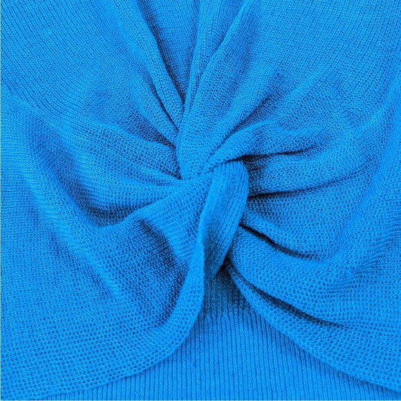 Veronica Beard Kellen Twist Front Sweater Turquoise Sz M - Picture 7 of 13